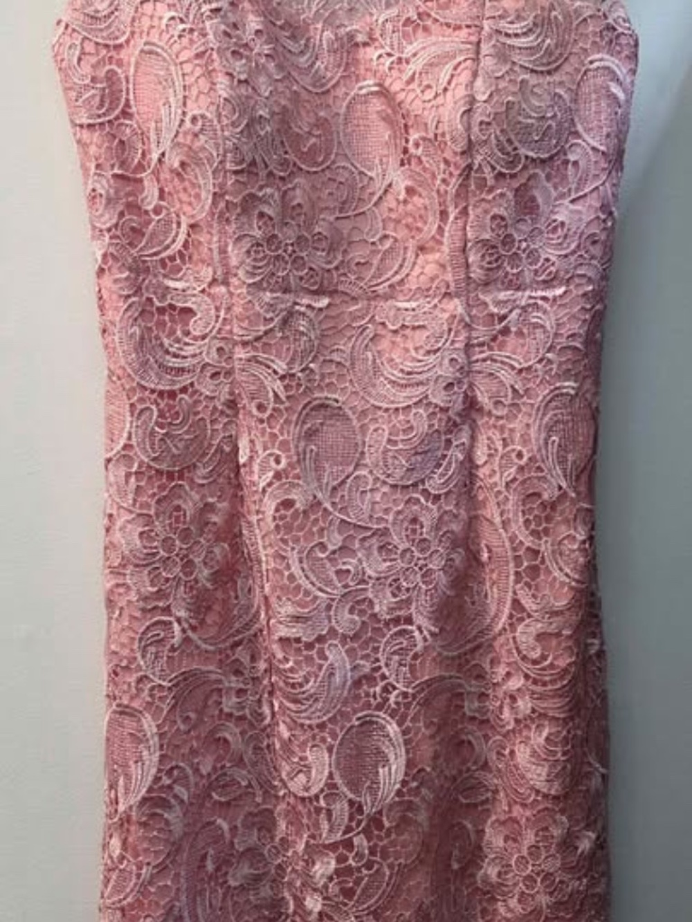 Pink Lace Knee-Length Cocktail Dress with Matching Shawl - Picture 5 of 8